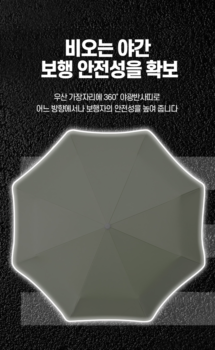 커브스 8K 반발방지 기능 라운딩 디자인 자외선 차단 칼라 암막 코팅 3단 완전자동 양우산 상세 이미지