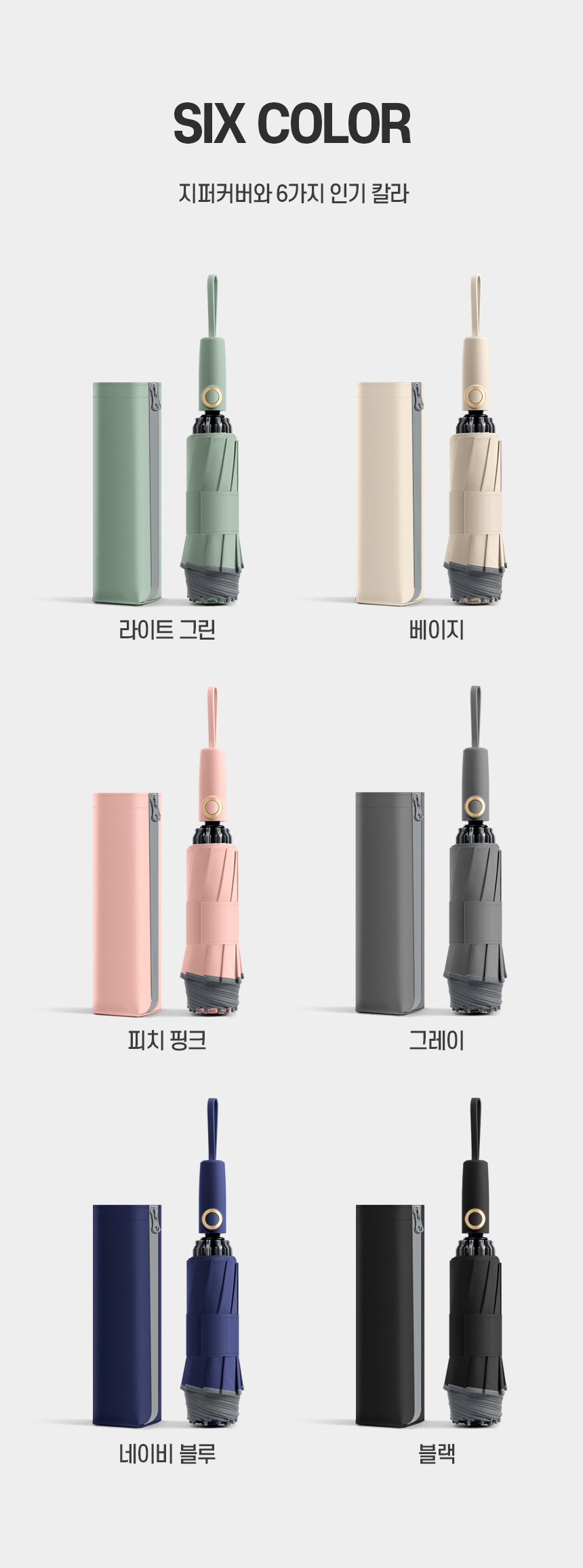 심플링 10K 거꾸로 3단 완전자동 양우산 (지퍼 우산 커버) 상세 이미지